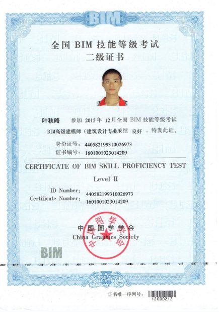 BIM 人员职业资格证书二